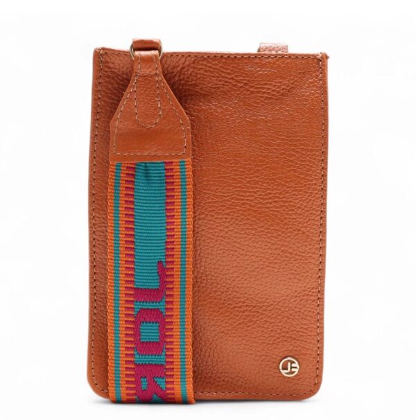 Porta-Celular Com Tag. - Caramelo & Verde Água - UN