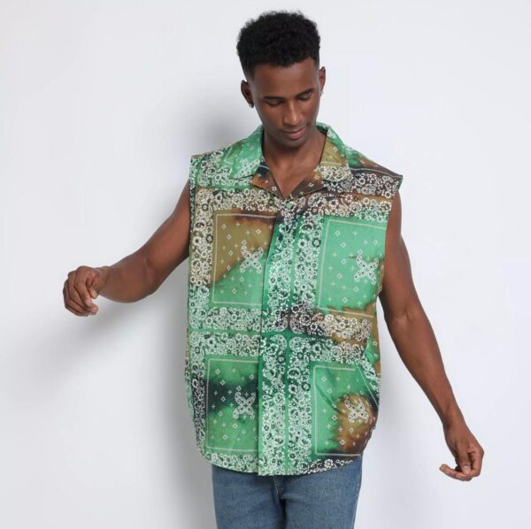 Camisa Arabescos - Verde & Bege Escuro - 04