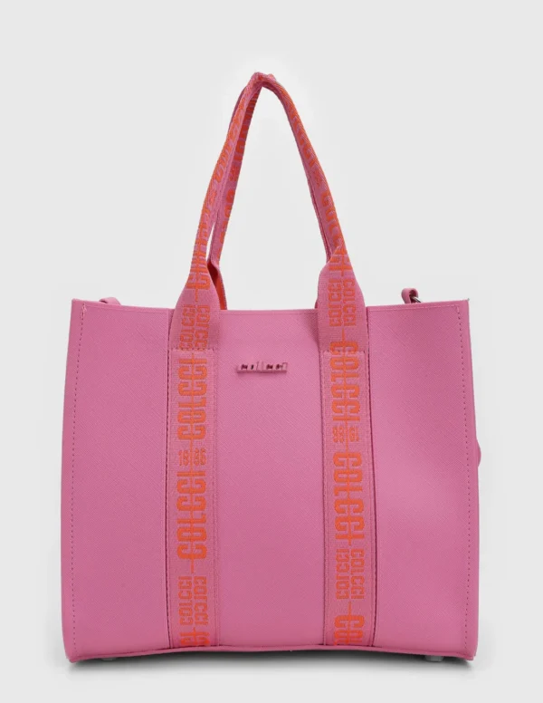 Colcci- Bolsa Tiracolo Alça Dupla Rosa