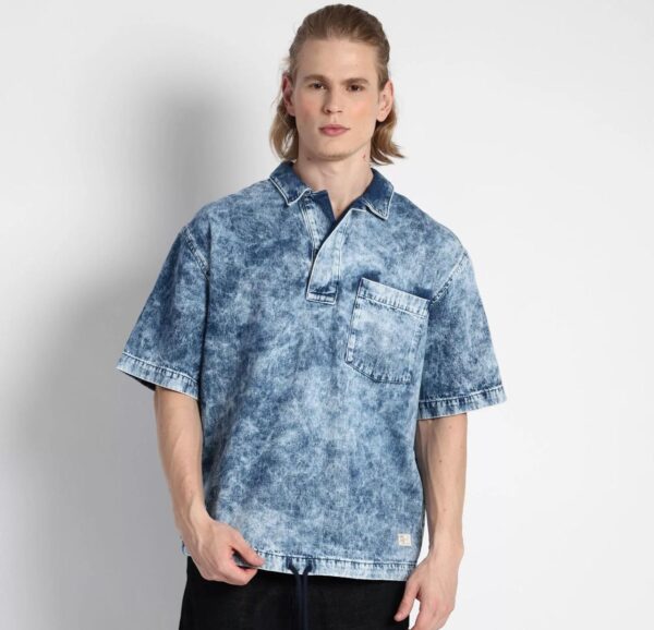 Camisa Jeans Com Bolso - Azul - 05