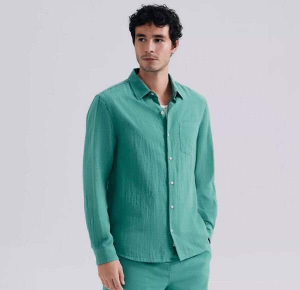 Camisa Hering Texturizada - Verde Água