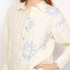 Camisa Sol. - Off White & Azul. - HERING FEMININO