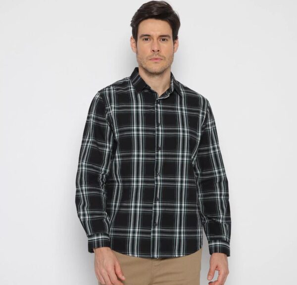 Camisa Xadrez. - Preta & Branca. - HERING