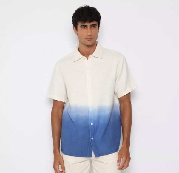 Iódice - Camisa Degradê | Branca & Azul Escuro