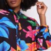 Camisa Floral. - Preta & Azul. - Morena Rosa