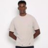 Camiseta Destroyed Com Inscrição. - Cinza. - Zara - 05