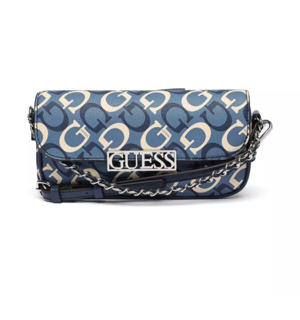 Guess Bolsas - Bolsa Baguete Daisee | Azul Escuro & Off-White