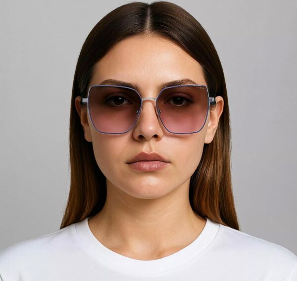 Óculos De Sol Quadrado. - Roxo & Marrom Vogue