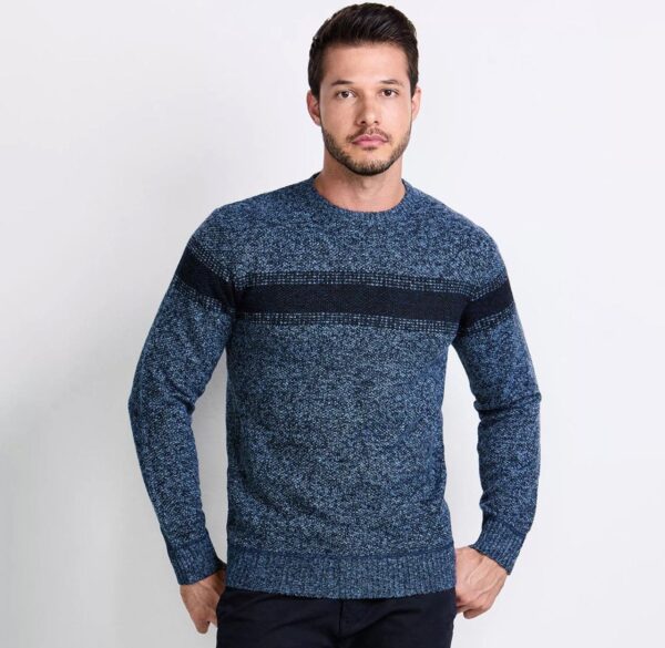 M. Officer - Suéter Em Tricô | Azul Escuro & Azul Marinho