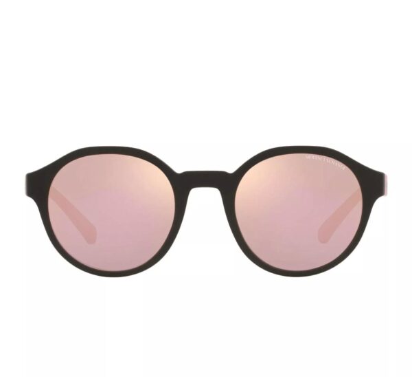 Óculos De Sol Arredondado. - Preto & Rosa. - Armani Exchange - 51