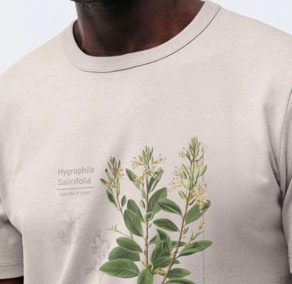 Camiseta Folhagens. - Off White & Verde
