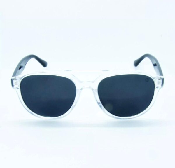 Le Bains Paris - Óculos de Sol Arredondado | Incolor & Preto