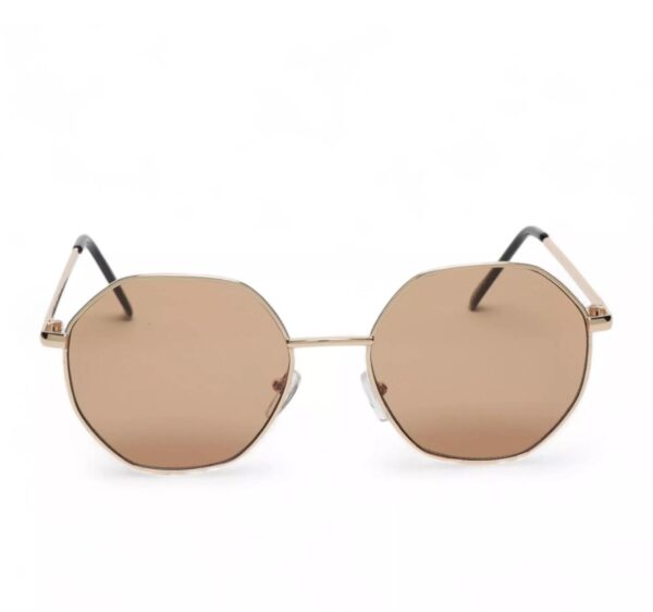 Le Bains Paris - Óculos De Sol Hexagonal | Dourado & Marrom Claro