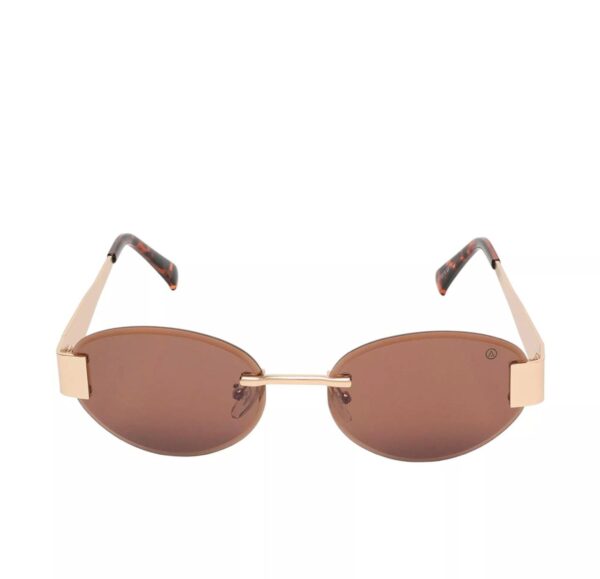 Le Bains Paris - Óculos De Sol Arredondado | Dourado & Marrom