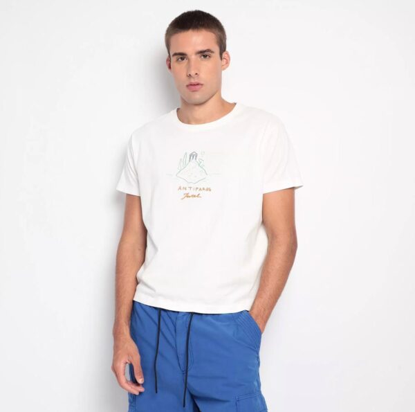 Zara - Camiseta Antiparos. - Branca