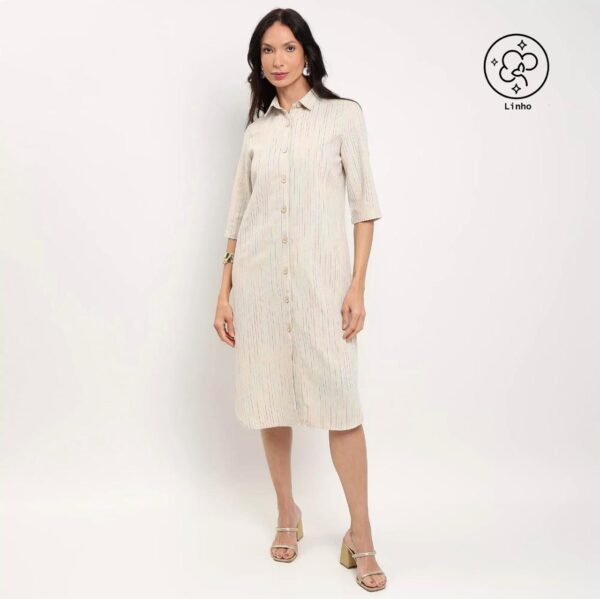 Vip Reserva - Chemise Curta Com Linho | Off White