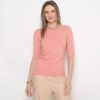 Blusa Com Recorte. - Rosa Claro. - Forum