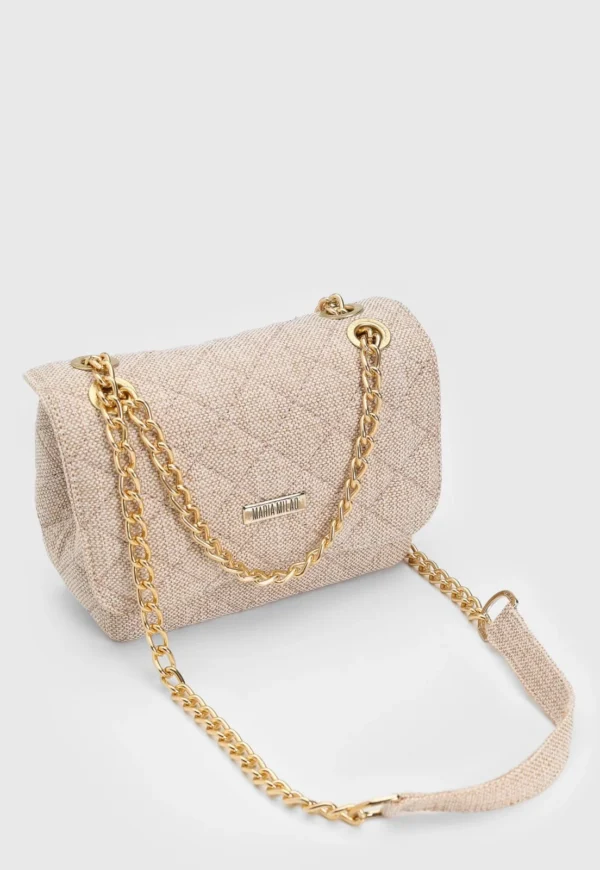 Maria Milão - Bolsa Feminina Lateral Pequena Matelassê Palha