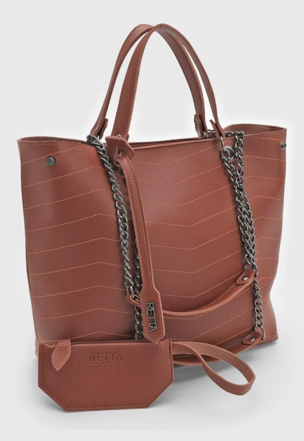 Retta Shoes - Bolsa Valentina Feminina Corrente Caramelo