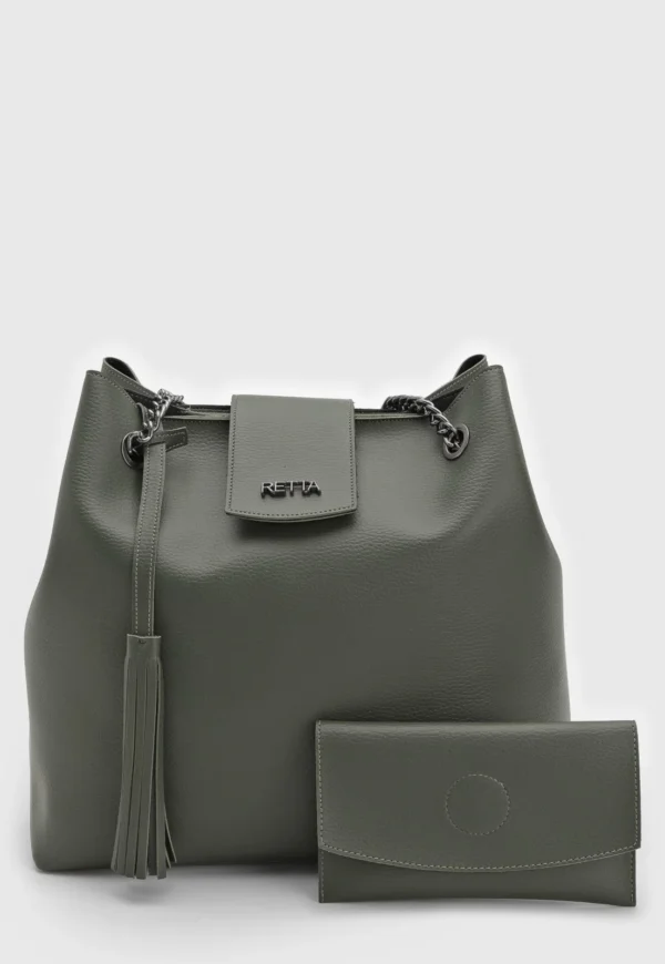 Retta Shoes - Kit Bolsa Sacola e Necessarie Verde Militar