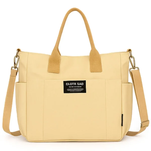 Star Shop - Bolsa Feminina Transversal Tote De Lona Ombro Grande | Creme