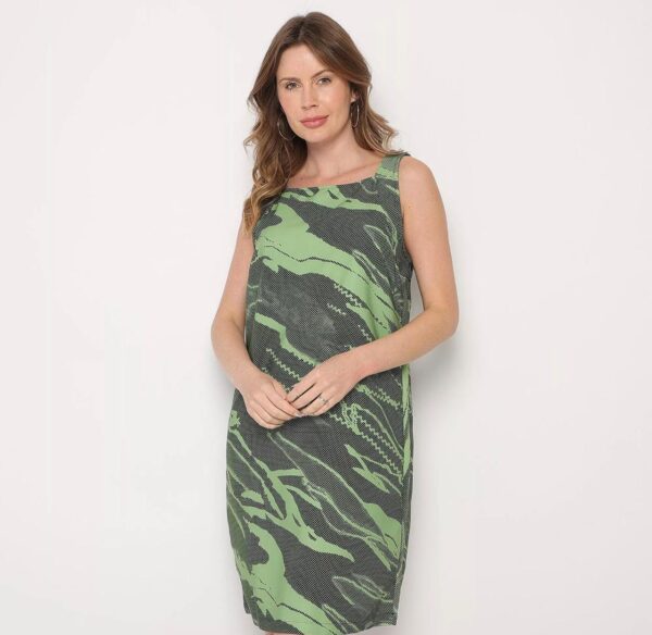 Vestido Curto Com Recortes. - Verde. - Morena Rosa