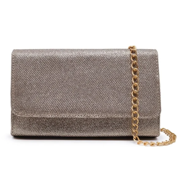 Carmelo Shoes- Bolsa Clutch De Mão Feminina Com Glitter Brilho Dourado