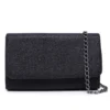 Bolsa Clutch De Mão Feminina Com Glitter Brilho Preto - Carmelo Shoes