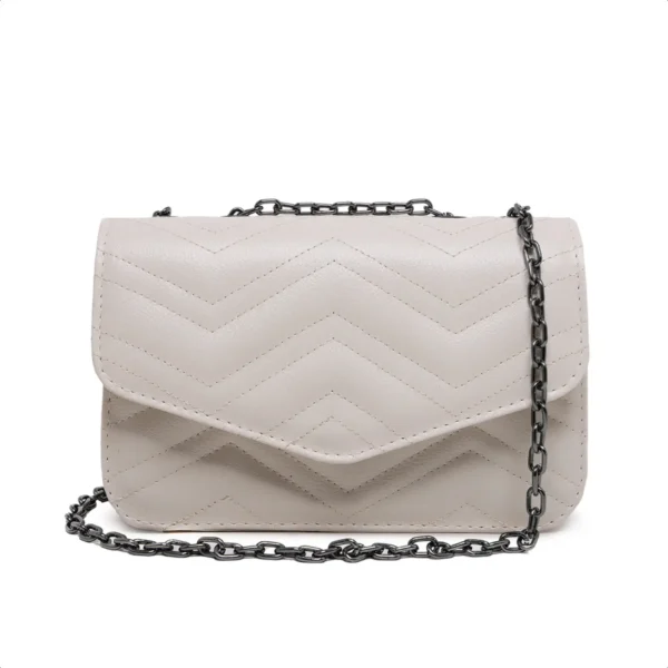 Bolsa Feminina Clutch De Ombro De Mao Alça Corrente Bege - Carmelo Shoes