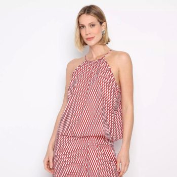 Colcci - Blusa Geométrica | Vermelho & Branco