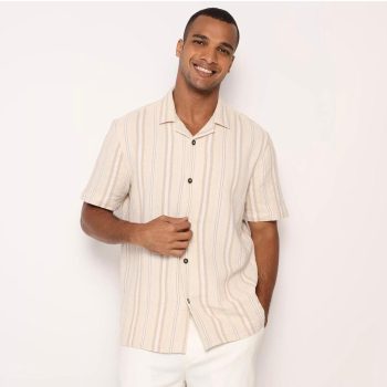 Camisa Hering Listrada. - Bege Claro