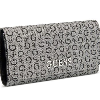 Guess Bolsas - Clutch Com Monograma | Cinza & Preto