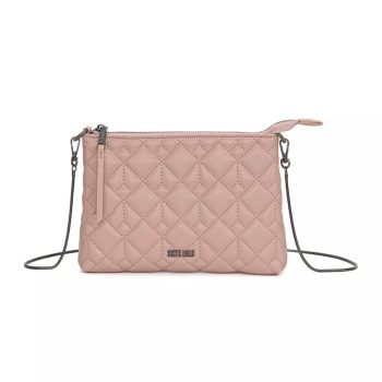 Bolsa De Ombro Em Matelassê. - Rosa Claro