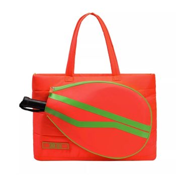 Bolsa Shopper Com Recortes. - Laranja Neon & Verde Limão