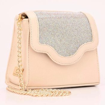Carmen Steffens - Bolsa Transversal Com Strass | Off White