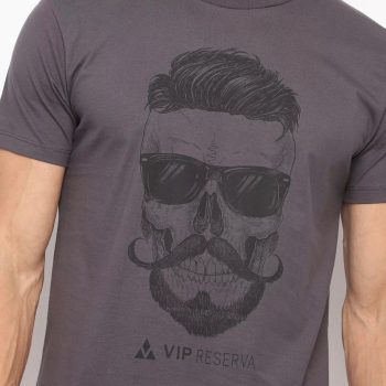 Vip Reserva Camiseta Caveira. - Cinza Escuro