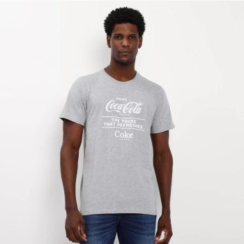 Coca-Cola - Camiseta Com Inscrições | Cinza