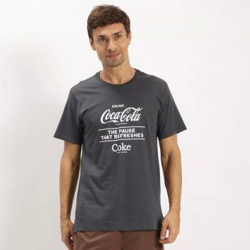 Coca-Cola - Camiseta Com Inscrições | Cinza