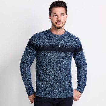 M. Officer - Suéter Em Tricô | Azul Escuro & Azul Marinho