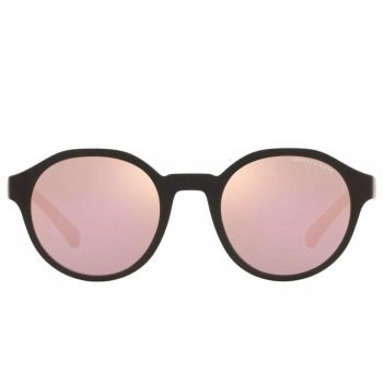 Óculos De Sol Arredondado. - Preto & Rosa. - Armani Exchange - 51