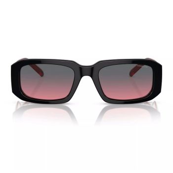 Óculos De Sol Retangular. - Preto & Vermelho - 53