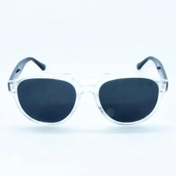 Le Bains Paris - Óculos de Sol Arredondado | Incolor & Preto