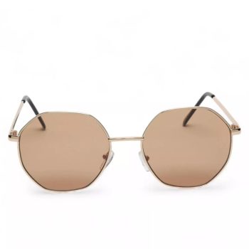 Le Bains Paris - Óculos De Sol Hexagonal | Dourado & Marrom Claro