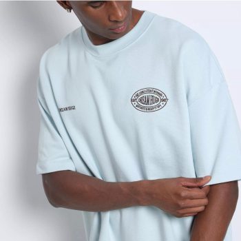 Zara - Camiseta Com Bordados. - Verde Água.