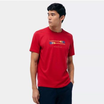 Camiseta Remos. - Vermelha & Bege Claro