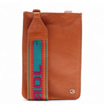 Porta-Celular Com Tag. - Caramelo & Verde Água - UN