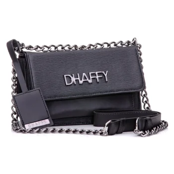 Dhaffy - Bolsa Feminina Com Alça de Corrente Preto