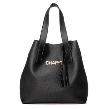 Dhaffy - Bolsa Feminina Grande Saco/Sacola Alça de Ombro Preto